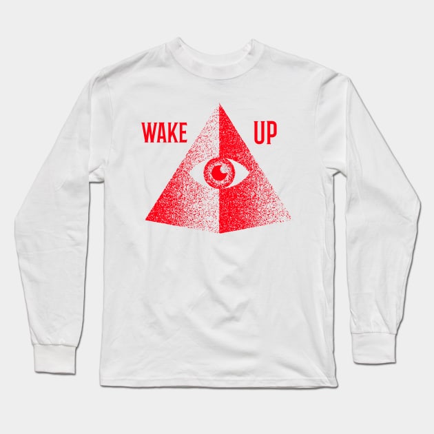 Wake Up Pyramid Long Sleeve T-Shirt by YungBick